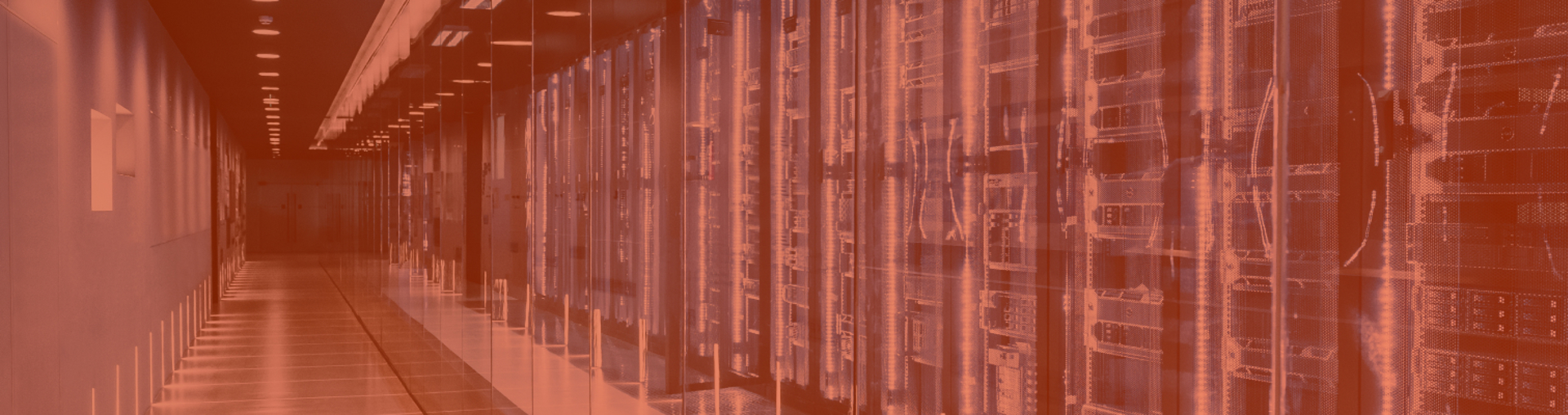 Data center in server room with server racks