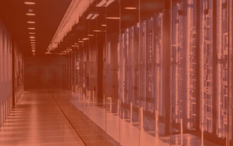 Data center in server room with server racks